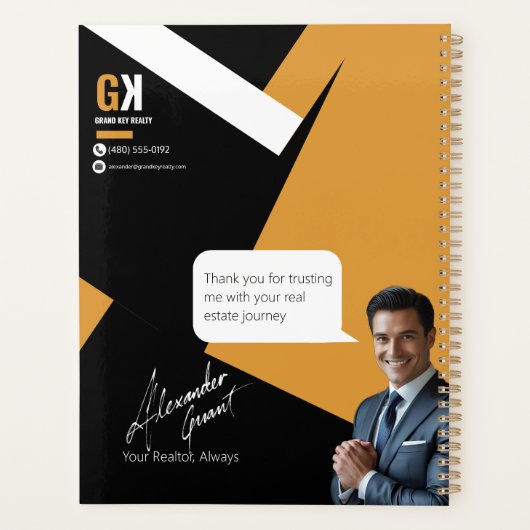 Zwart & Goud makelaarsontwerp, makelaar Planner (Achterkant)