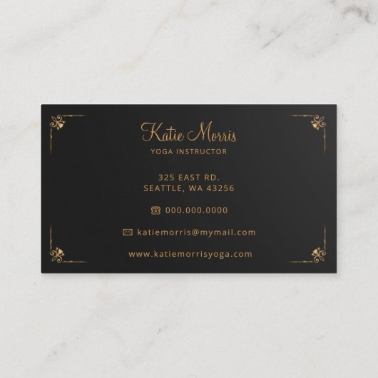 Zwart Goud Mandala Elegant Modern Visitekaartje (Achterkant)