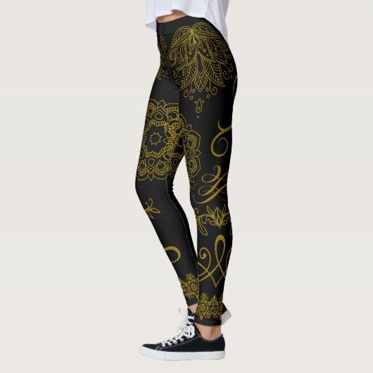 Zwart/Goud Mandala Leggings (Links)