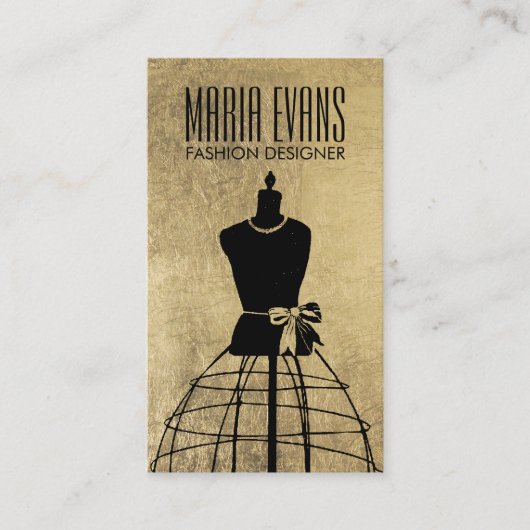 zwart goud mannequin chique mode visitekaartje (Voorkant)