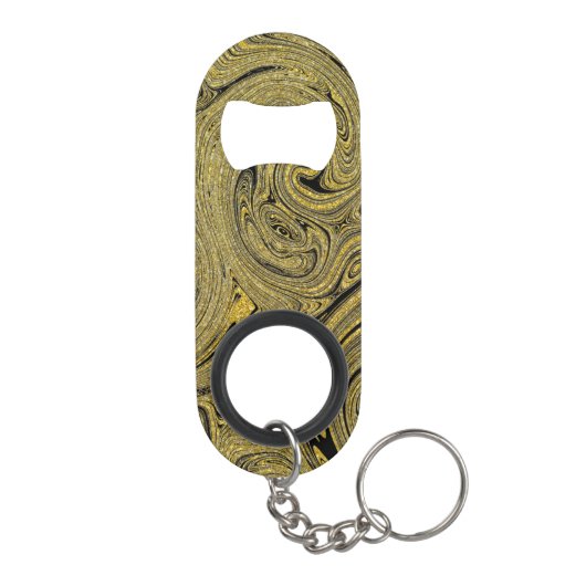 Zwart Goud Marbleized Mini Flessenopener (Achterkant)
