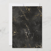 Zwart goud marmer agaat bruiloft kaart (Achterkant)