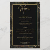 Zwart goud marmer agaat menu kaart (Voorkant)