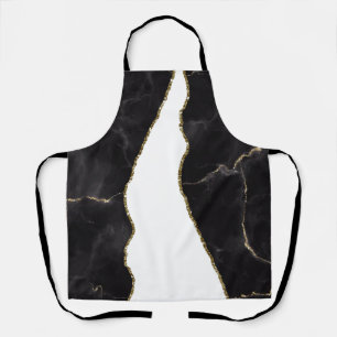 Zwart Goud Marmer Agate Glam Schort