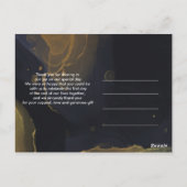 Zwart & Goud Marmer Bedankt Briefkaart (Achterkant)