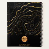 Zwart goud marmer bedrijf logo planner (Achterkant)