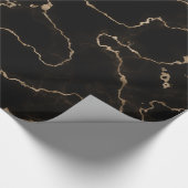 Zwart, Goud Marmer Cadeaupapier (Hoek)