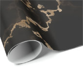 Zwart, Goud Marmer Cadeaupapier (Rol Hoek)