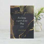 zwart & Goud Marmer dank u uitnodiging (Staand voorkant)