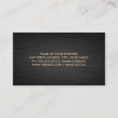 Zwart Goud Marmer | Donker Metallic geborsteld Visitekaartje (Achterkant)