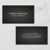 Zwart Goud Marmer | Donker Metallic geborsteld Visitekaartje (Voorkant / Achterkant)