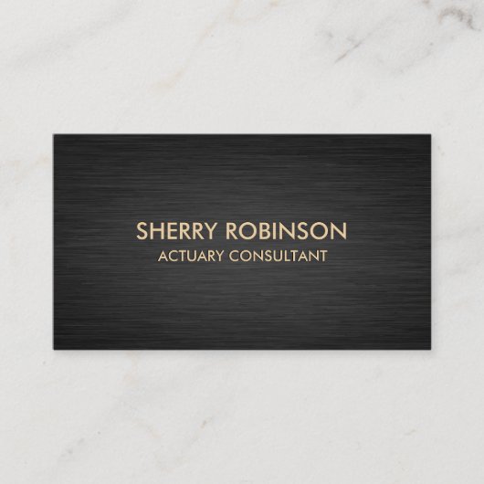 Zwart Goud Marmer | Donker Metallic geborsteld Visitekaartje (Voorkant)