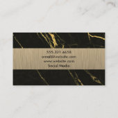 Zwart Goud Marmer | Donker Metallic geborsteld Visitekaartje (Achterkant)