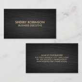 Zwart Goud Marmer | Donker Metallic Geborsteld Visitekaartje (Voorkant / Achterkant)