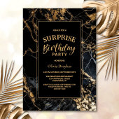 Zwart Goud Marmer Elke Leeftijd Verrassing Verjaar Kaart