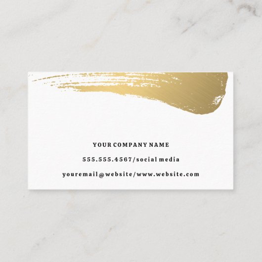 Zwart Goud Marmer | Geborsteld goud | Lux Visitekaartje (Achterkant)