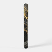 Zwart Goud Marmer Gepersonaliseerde iPhone Case iPhone Hoesje (Rechterkant)