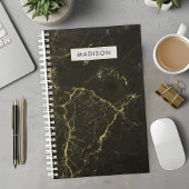 Zwart Goud Marmer Gepersonaliseerde Zakelijk Planner