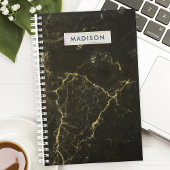 Zwart Goud Marmer Gepersonaliseerde Zakelijk Planner