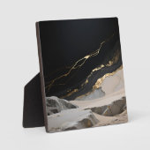 Zwart Goud Marmer Landschap Fotoplaat (Voorkant)