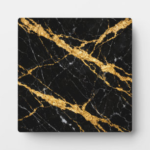 Zwart Goud Marmer Luxe Patroon Fotoplaat