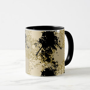 Zwart & Goud Marmer Mok — Kunst in Elke Slok