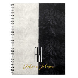Zwart Goud Marmer Monogram Notitieboek Journaal