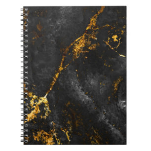 Zwart Goud Marmer, Natuurlijk Patroon. Notitieboek