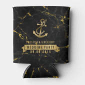 Zwart & Goud marmer Nautische Boot Anker Blikjeskoeler (Voorkant)