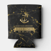 Zwart & Goud marmer Nautische Boot Anker Blikjeskoeler (Achterkant)