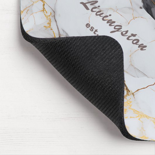Zwart Goud Marmer Opgericht Gepersonaliseerd Muismat (Hoek)