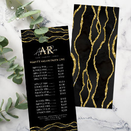 Zwart & Goud Marmeren Agaat Schoonheidssalon Prijs Reclamekaart