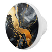 Zwart Goud Marmeren Alcoholinkt Abstract Keramische Knop (Rechts)