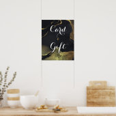 Zwart & Goud Marmeren Kaart & Gift Poster (Keuken)