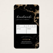 Zwart & Goud Marmeren Kleding Swing Label Prijs La Visitekaartje (Achterkant)