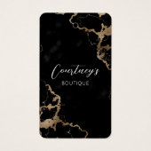 Zwart & Goud Marmeren Kleding Swing Label Prijs La Visitekaartje (Voorkant)