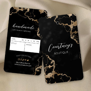 Zwart & Goud Marmeren Kleding Swing Label Prijs La Visitekaartje