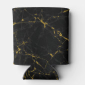 Zwart & Goud Marmeren Steen Print Blikjeskoeler (Achterkant)
