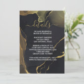 zwart & goud marmeren uitnodiging (Staand voorkant)