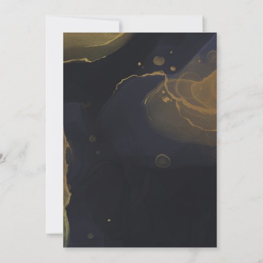 zwart & goud marmeren vrijgezellenuitnodiging kaart (Achterkant)
