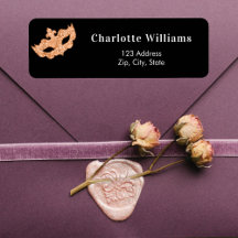 Zwart goud maskerade partij retour adres