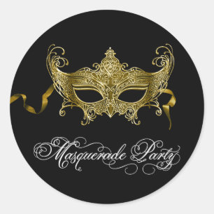 Zwart Goud Masquerade Party Stickers