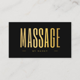 Zwart & Goud Massage Therapeut Minimalist Visitekaartje