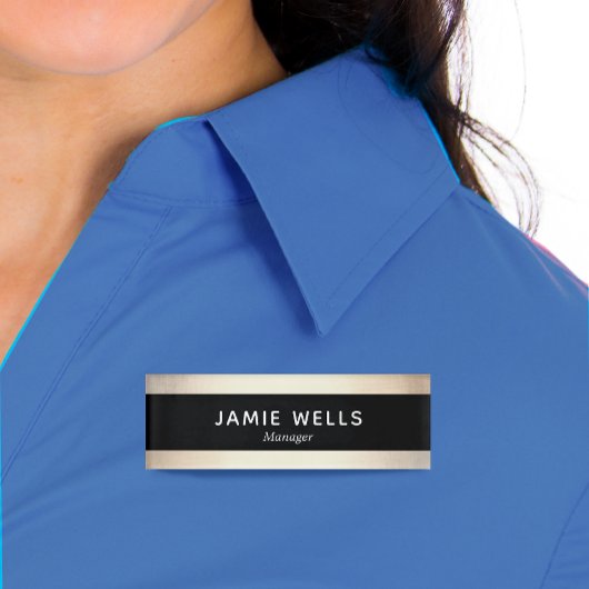 Zwart Goud Medewerker Personeel Magnetische Naam T Naambadge