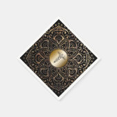 Zwart Goud Medisch Caduceus Symbool Verpleegkundig Servetten (Hoek)