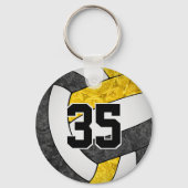 Zwart Goud Meisjes Volleybal sleutelhanger W Team  (Voorkant)