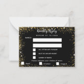 Zwart goud menu kiest bruiloft RSVP (Voorkant)