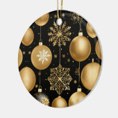 Zwart & Goud Merry Christmas Ball Keramisch Orname Keramisch Ornament (Links)