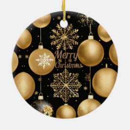 Zwart & Goud Merry Christmas Ball Keramisch Orname Keramisch Ornament