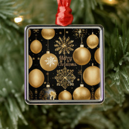 Zwart & Goud Merry Christmas Ball Keramisch Orname Metalen Ornament
